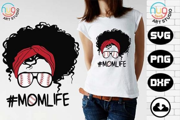 Baseball Mom Life: A Messy Bun and Sunglasses Design