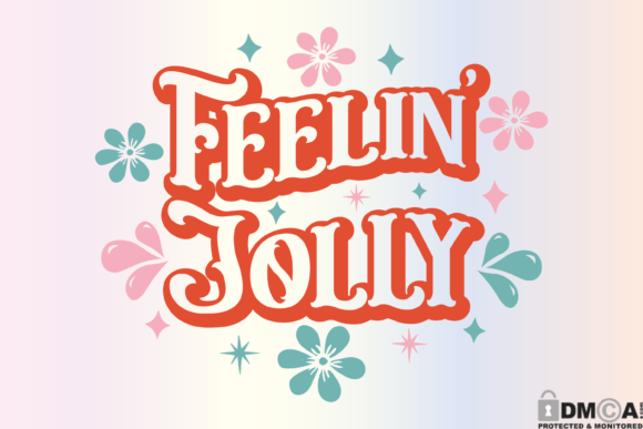 Feelin Jolly Svg: A Retro Boho Christmas Design