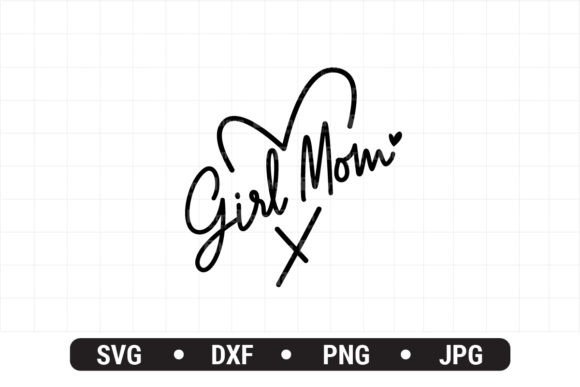 Girl Mom Wavy Text SVG for Embroidery
