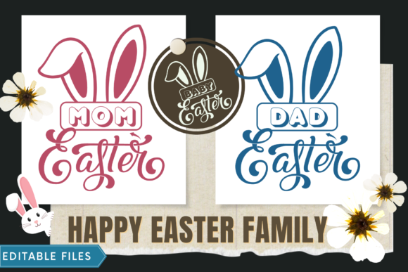 Happy Easter Family Mom Dad Baby Design Review