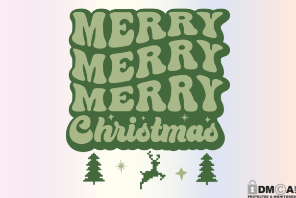 Retro Merry Christmas SVG for Embroidery